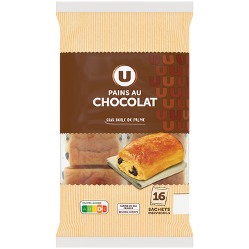 U Pains au chocolat x16 720g