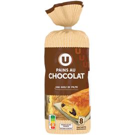 U Pains au chocolat sachet x8 360g