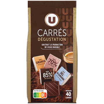 U Chocolat carré dégustation 4 variétés, 200g