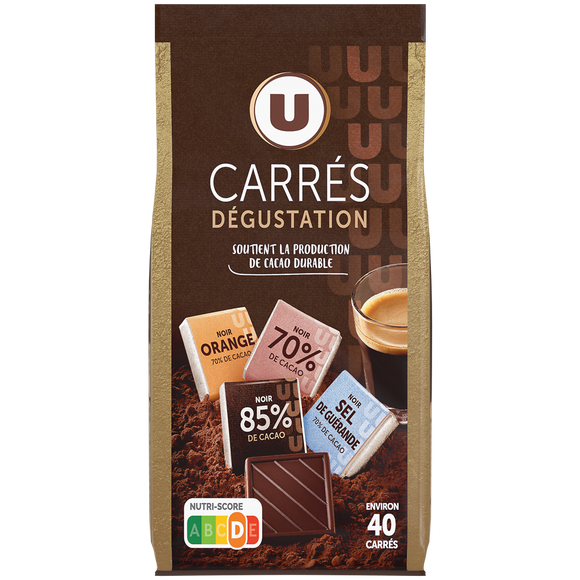 U Chocolat carré dégustation 4 variétés, 200g