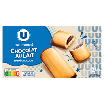 U Goûter p'tit fourré pocket chocolat au lait 295g