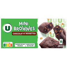 U Mini brownie noisette et pépites de chocolat 240g