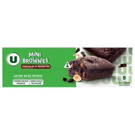 U Mini brownie noisette et pépites de chocolat 240g