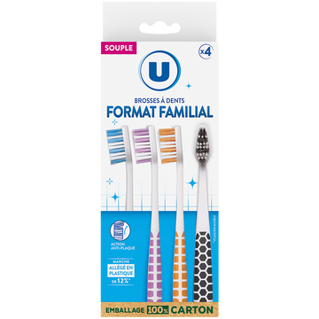 U Brosse à Dent pack family souple x4
