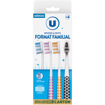 U Brosse à Dent pack family Medium x4