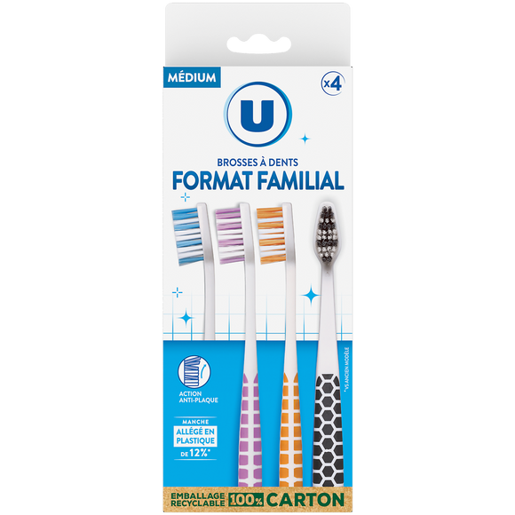 U Brosse à Dent pack family Medium x4