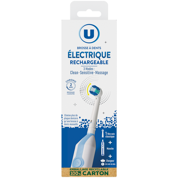 U Brosse à dents électrique rechargeable