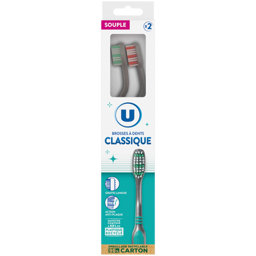 U Brosse à Dent classique souple x2