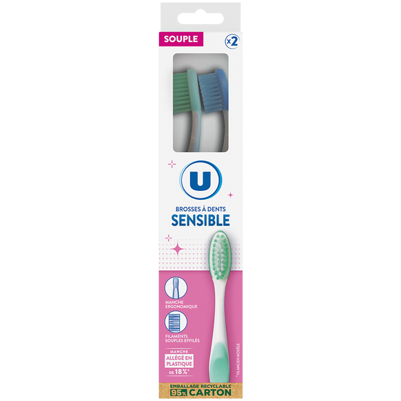 U Brosse à Dent sensible souple x2