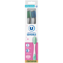 U Brosse à dents sensible extra souple U x2