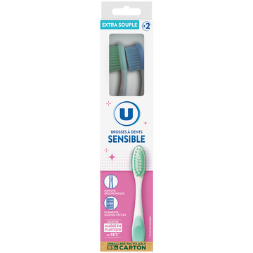 U Brosse à Dent sensible souple x2