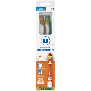 U Brosse à dents soin complet medium, x2