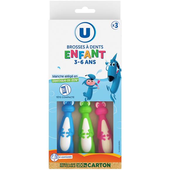 U Brosse à Dent enfant 3/6 ans x3
