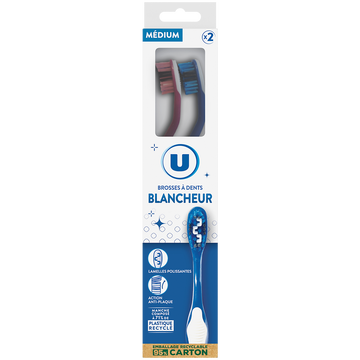 U Brosse à Dent Blancheur médium x2