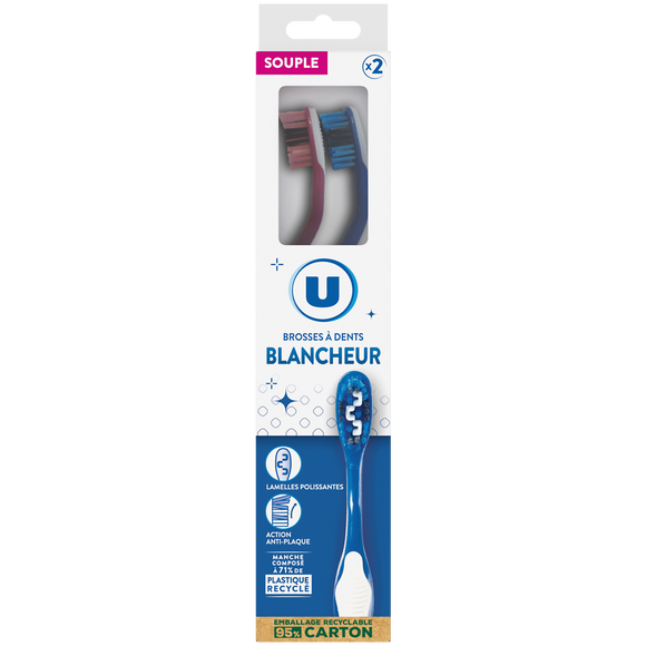 U Brosse à Dent blancheur souple x2