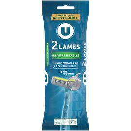 U Rasoirs jetables 2 lames homme tête pivotante U x10