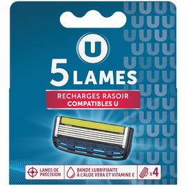 U Recharge rasoir homme 5 lames x4
