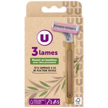 U Rasoir hybride 3 lames bambou - féminin x6