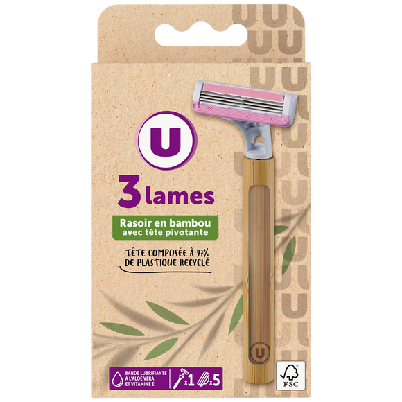 U Rasoir hybride 3 lames bambou - féminin x6