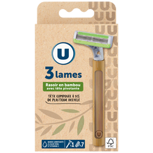U Rasoir hybride 3 lames bambou masculin x8