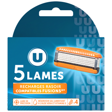 U Recharge rasoir Comp Fusion5 5 lames x4