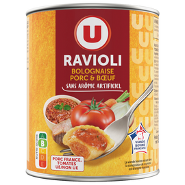 U Ravioli bolognaise porc boeuf VBF, boîte 800g