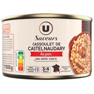 U SAVEURS Cassoulet de Castelnaudary au porc  boîte 2/1 1,5kg