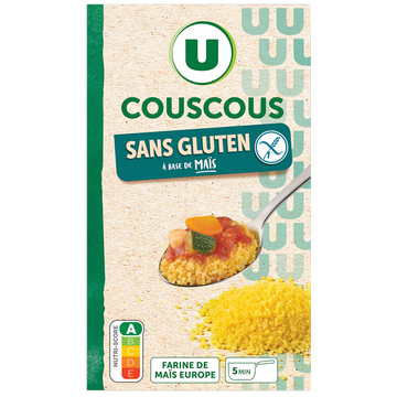 U SANS GLUTEN Couscous de maïs sans gluten, 375g