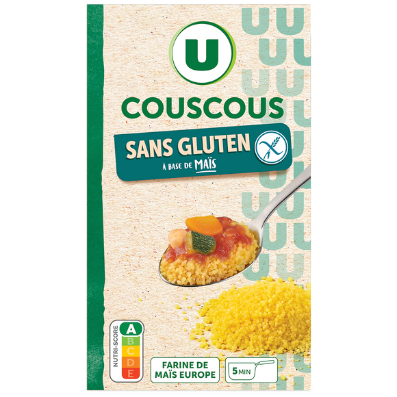 U SANS GLUTEN Couscous de maïs sans gluten, 375g
