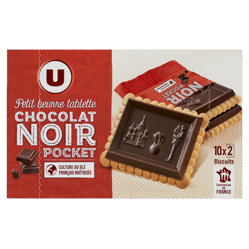 U Petit beurre tablette de chocolat noir, pocket 250g