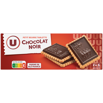U Petit beurre tablette chocolat noir, paquet 150G