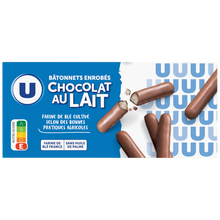 U Gâteaux Bâtonnets au chocolat au lait, paquet 150g