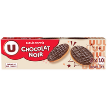 U Biscuits Sablés nappés au chocolat noir, étui 200g
