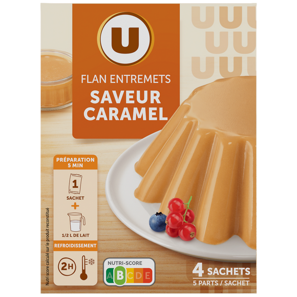 U Préparation Entremets pour flan caramel, 4 doses, 180g