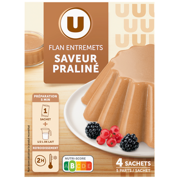U Préparation Entremets pour flan praliné, 4 doses, 180g