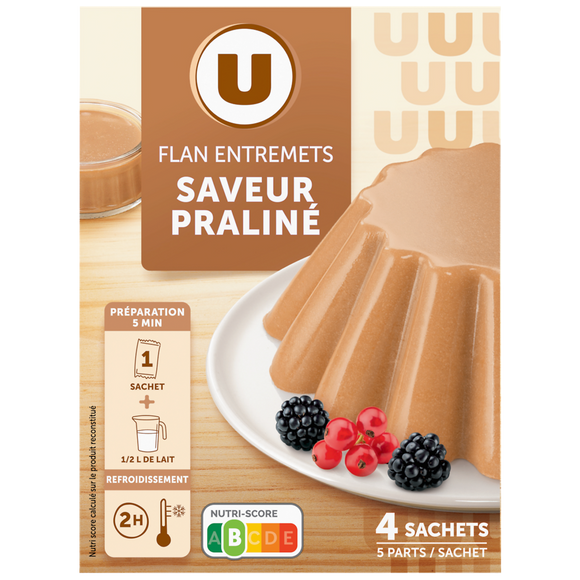 U Préparation Entremets pour flan praliné, 4 doses, 180g