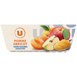U Dessert fruitier Coupelles sans sucres ajoutés pomme abricot - 4x100g