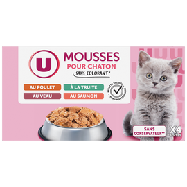 U Sachet fraicheur pour chaton Mousse tendre, 4x85g