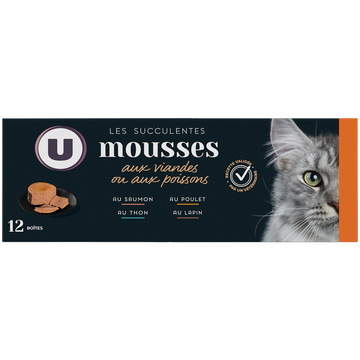 U Sachet fraicheur pour chat Mousse poisson, 12x85g