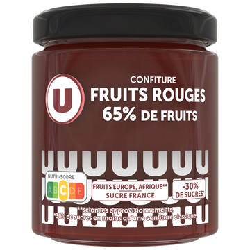 U Confiture 65% fruits rouges, 320g