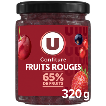 U Confiture 65% fruits rouges, 320g