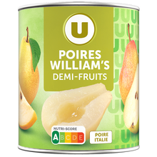 U Poires au sirop léger, boîte 4/4 460g