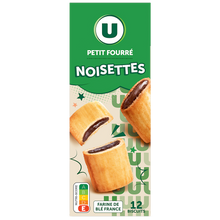 U Gâteaux P'tits fourrés noisettes, 225g