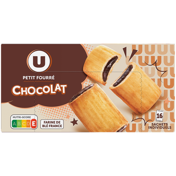 U Gâteau P'tit fourré cacao, pocket x16 300g