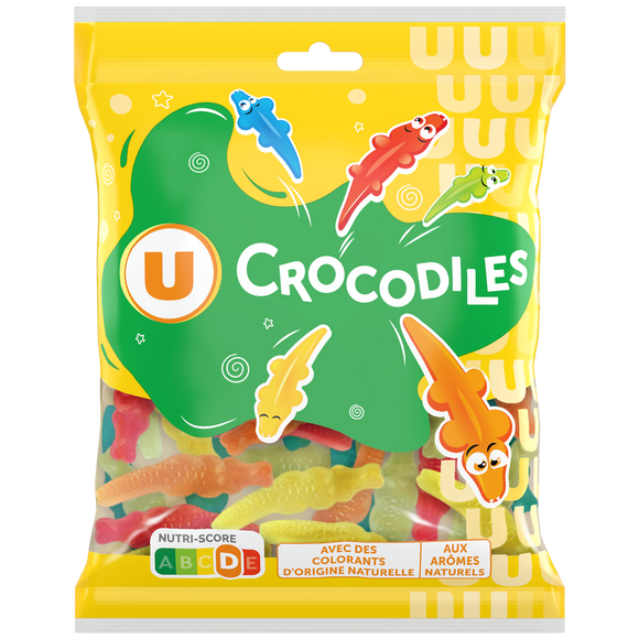 U Bonbons Gélifiés crocodiles - sachet 250g