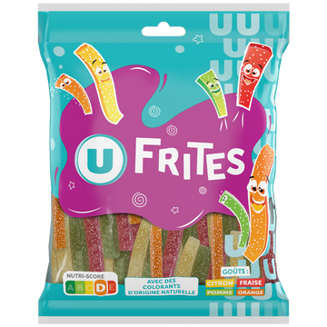 U Bonbons Gélifiés frites acides - sachet 250g