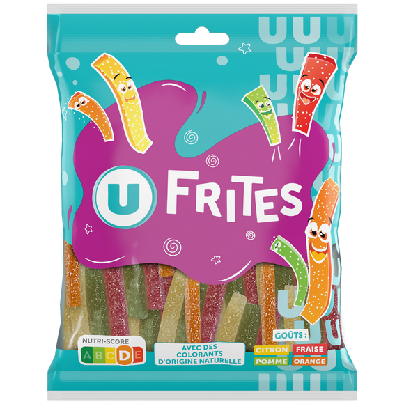 U Bonbons Gélifiés frites acides - sachet 250g