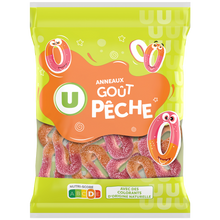 U Bonbons gélifiés anneaux pêche - sachet 250g