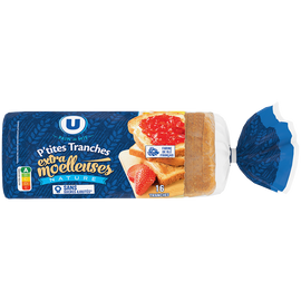 U Pain de mie petite tranche nature sans sucre ajoutés, 280g