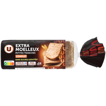 U Pain de mie petite tranche complet sans sucre ajoutés, 500g